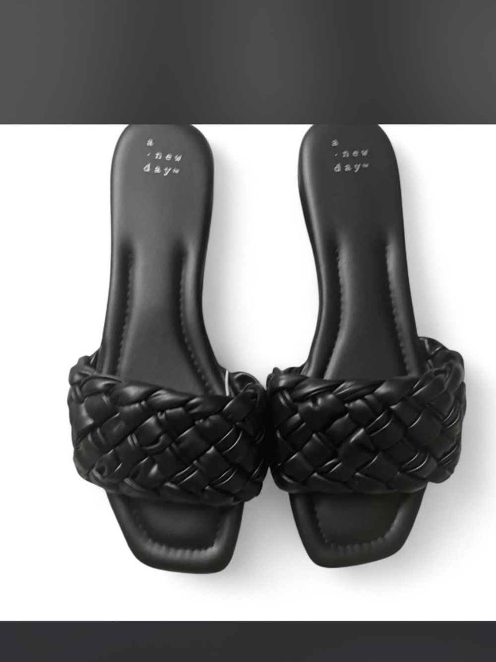 a new day Black Braided Slide Mules